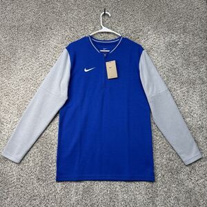 Nike Sweater Men Small Blue Gray Quarter Zip Pullover Football FJ9549-494 New